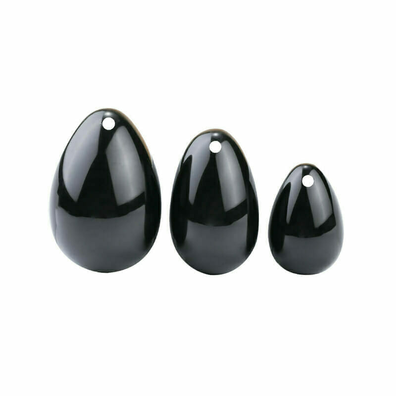 Obsidian Black Jade Yoni Egg (2) obsidian yoni egg