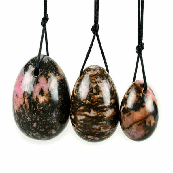 Rhodonite Yoni Egg (1) Rhodonite Yoni Egg