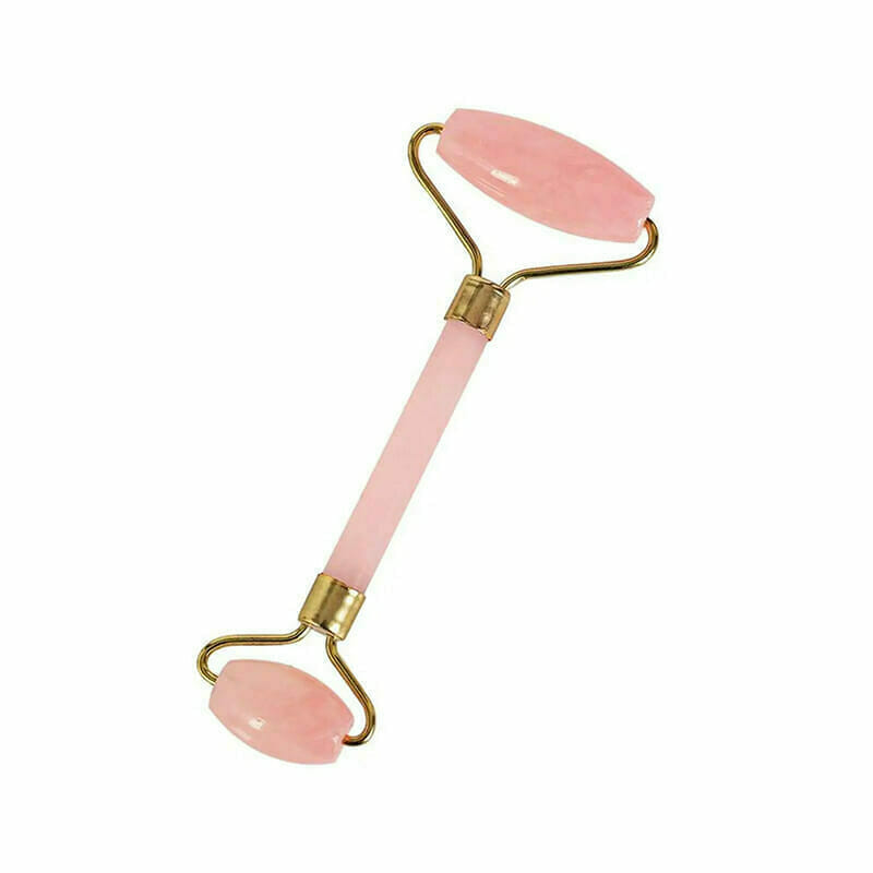 Rose Quartz Face Roller Straight Handle (2) rose quartz jade roller