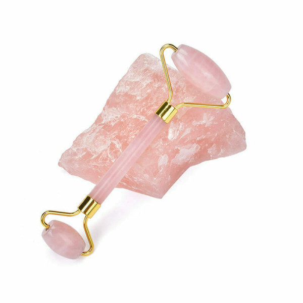 Rose Quartz Face Roller Straight Handle (5) rose quartz jade roller