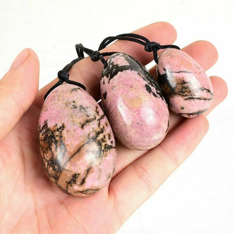 Rhodonite Yoni Egg 2 rhodonite yoni egg