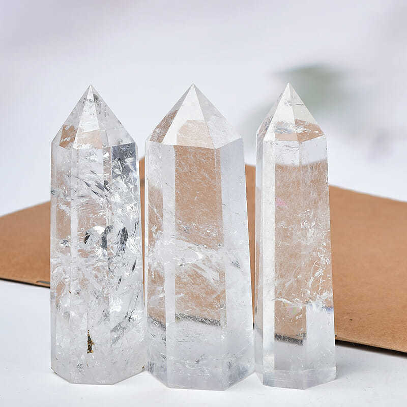 Clear Quartz Point Tower 2 Crystal Point Wand Tower