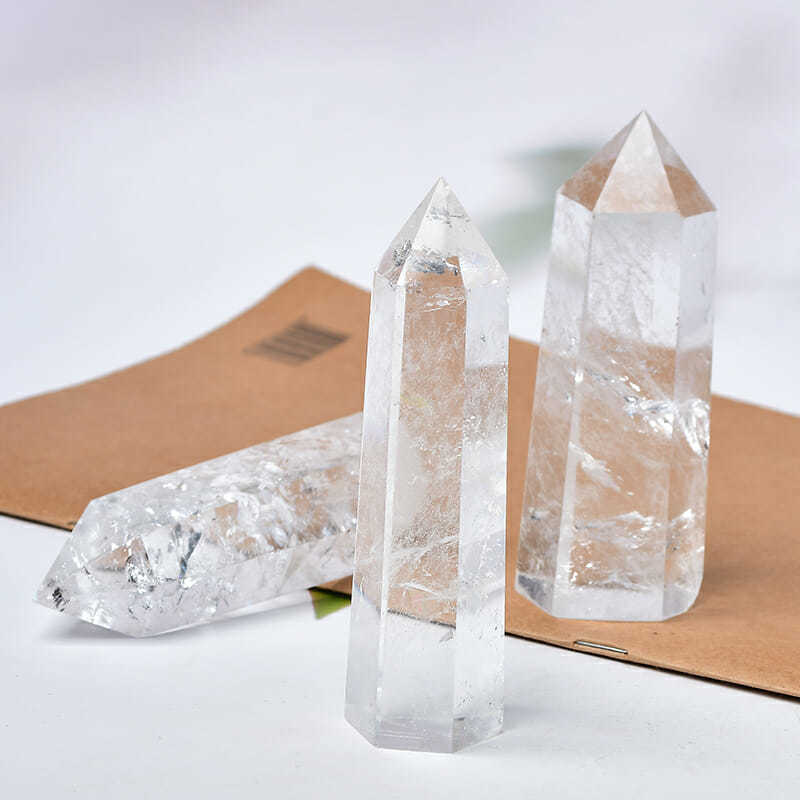 Clear Quartz Point Tower 4 Crystal Point Wand Tower (4)