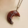 Wrapped Red Jasper Moon Pendent 2