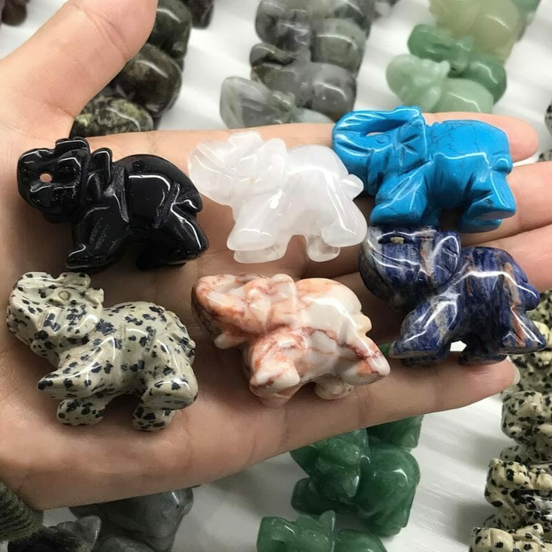 Gemstone Elephant 2 gemstone elephants wholesale